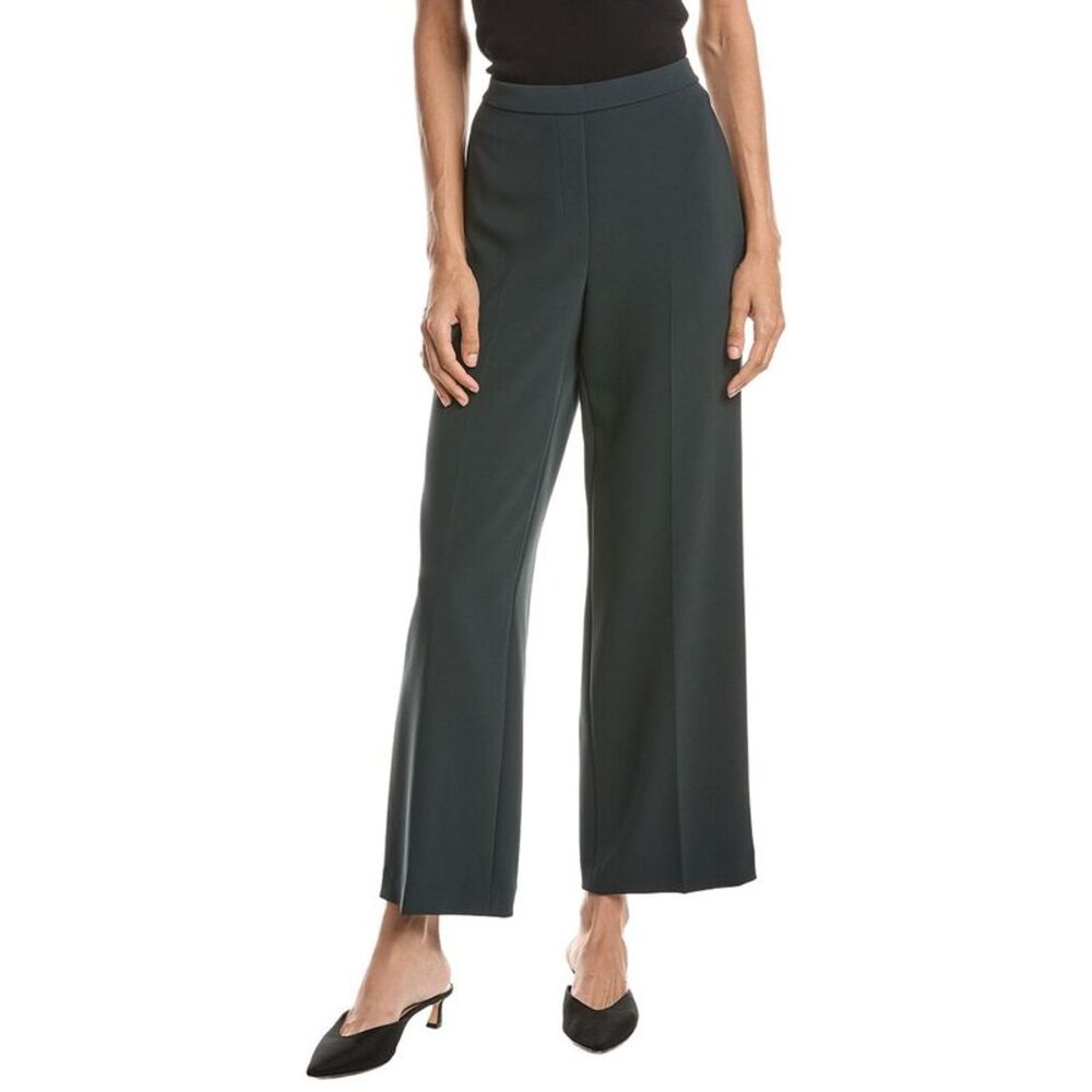 Theory Womens Wide Pull On Ankle Pant, Green
